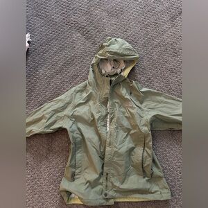 Sage green women’s small north face rain jacket